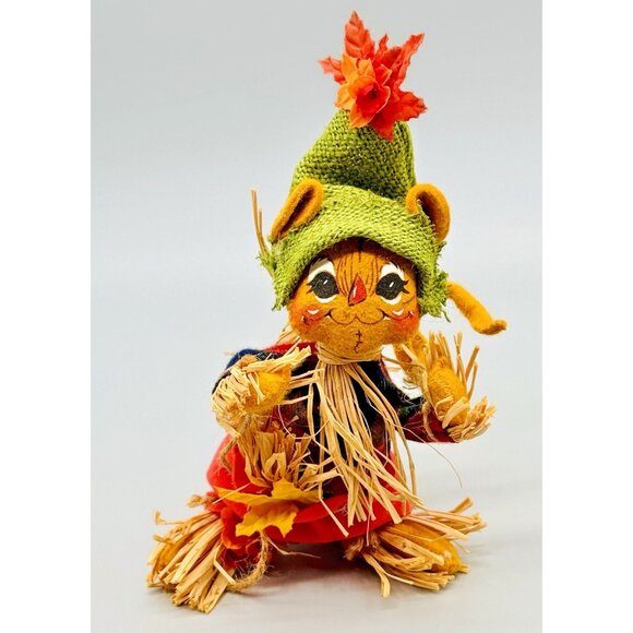 Annalee Mouse Scarecrow Fall Halloween Figure 7.5 inch Eyes Open No Tag - Picture 1 of 7